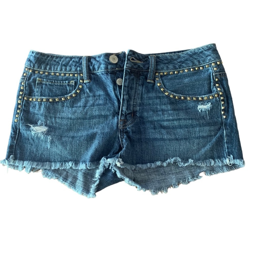 AMERICAN Eagle Studded ButtonFly Jean Shorts Sz 6